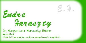 endre haraszty business card